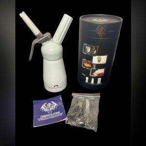 Whipped Cream Dispenser 1/2 Pint (0.25L) BEST WHIP SPECIAL BLUE 3 TIPS + BRUSH